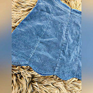 Blue Corduroy Women's Skirt